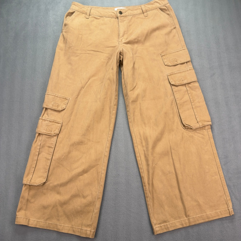 RSQ Cargo Wide Leg Pants Size 32 Tan Streetwear Utility